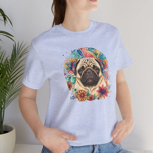Pug Lover T-Shirt -  Pug Mandala Shirt for Women